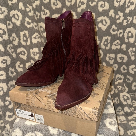 New Lawless Fringe Western Boots by FP Collection at Free People 😍 in Fig 😍 - Picture 4 of 17